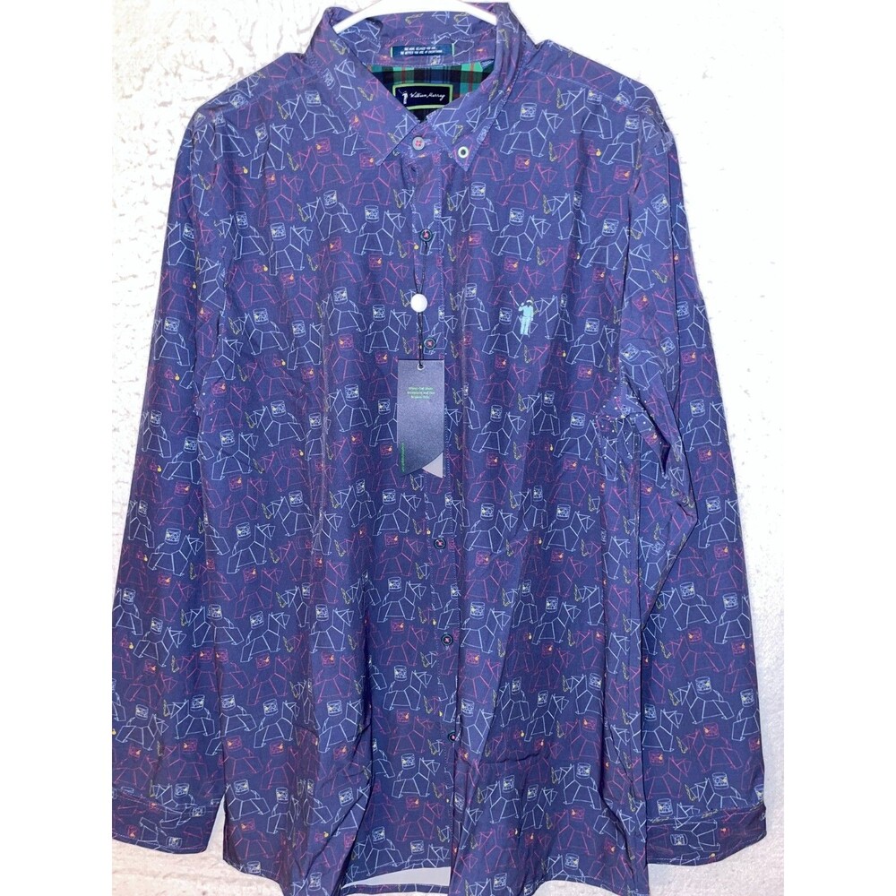 Men’s William Murray Star Wars Purple Button Up Long Sleeve Shirt Vented L NWT